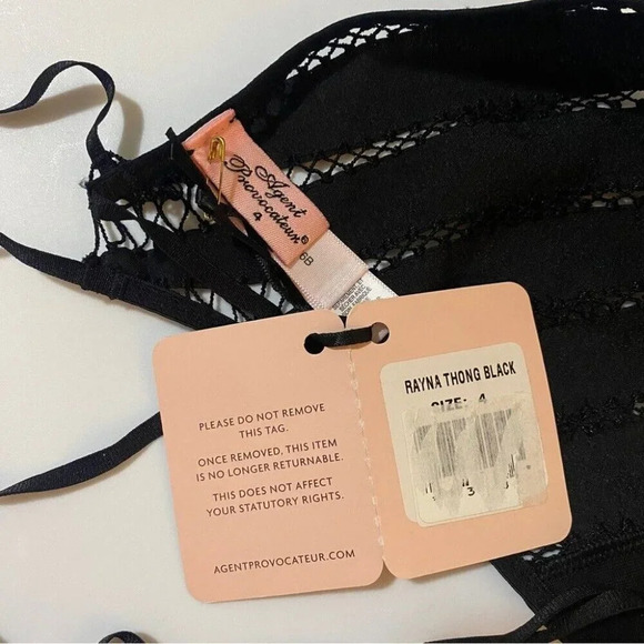 Agent Provocateur Rayna Black 2-piece Set: Bra 34B / Thong AP4 Large - Picture 13 of 13